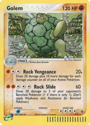 Golem 5/97 - Dragon Reverse Holofoil - Poke-Collect