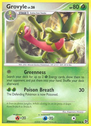 Grovyle 40/106 - Great Encounters Reverse Holofoil - Poke-Collect