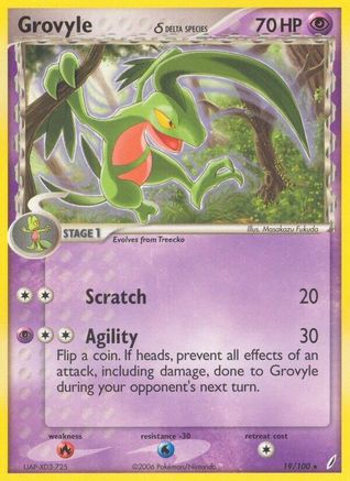 Grovyle (Delta Species) 19/100 - Crystal Guardians Reverse Holofoil - Poke-Collect