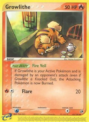 Growlithe 65/100 - Sandstorm Reverse Holofoil