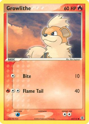 Growlithe 64/112 - FireRed & LeafGreen Reverse Holofoil - Poke-Collect
