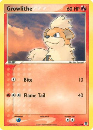 Growlithe 64/112 - FireRed & LeafGreen Reverse Holofoil - Poke-Collect
