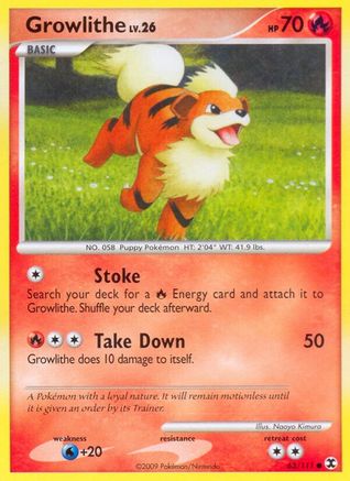 Growlithe 63/111 - Rising Rivals Reverse Holofoil - Poke-Collect
