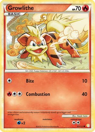 Growlithe 65/123 - HeartGold & SoulSilver Reverse Holofoil - Poke-Collect