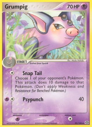 Grumpig - 030/106 30/106 - Emerald Reverse Holofoil - Poke-Collect