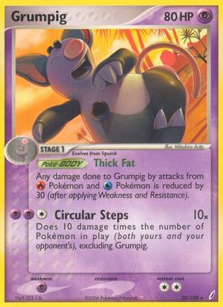 Grumpig 20/100 - Crystal Guardians Reverse Holofoil - Poke-Collect