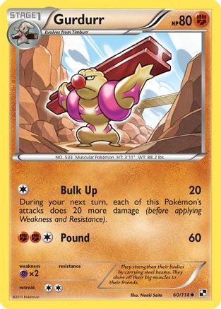 Gurdurr 60/114 - Black and White Reverse Holofoil - Poke-Collect