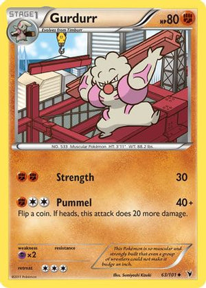 Gurdurr 63/101 - Noble Victories Reverse Holofoil - Poke-Collect