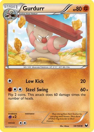 Gurdurr 59/108 - Dark Explorers Reverse Holofoil - Poke-Collect