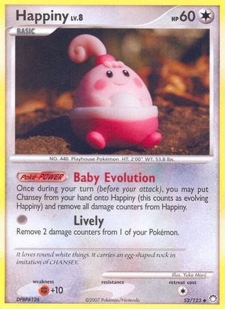 Happiny 52/123 - Mysterious Treasures Reverse Holofoil - Poke-Collect
