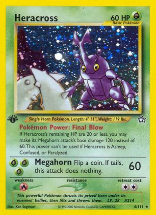 Heracross 6/111 - Neo Genesis 1st Edition Holofoil - Poke-Collect