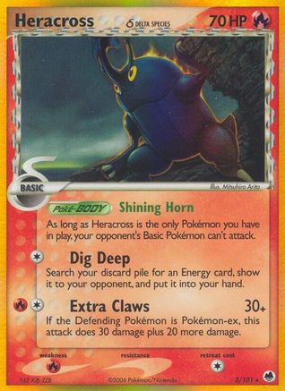 Heracross (Delta Species) 3/101 - Dragon Frontiers Reverse Holofoil - Poke-Collect