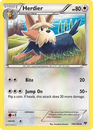 Herdier 109/146 - XY Base Set Reverse Holofoil - Poke-Collect