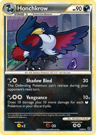 Honchkrow (16) 16/90 - Undaunted Reverse Holofoil - Poke-Collect