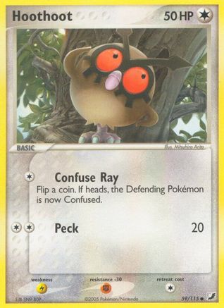 Hoothoot 59/115 - Unseen Forces Reverse Holofoil - Poke-Collect