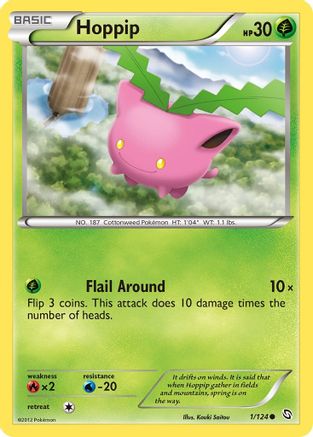 Hoppip 1/124 - Dragons Exalted Reverse Holofoil - Poke-Collect