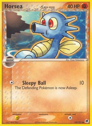 Horsea - 050/101 (Delta Species) 50/101 - Dragon Frontiers Reverse Holofoil - Poke-Collect