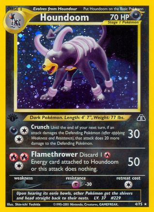 Houndoom (4) 4/75 - Neo Discovery 1st Edition Holofoil - Poke-Collect