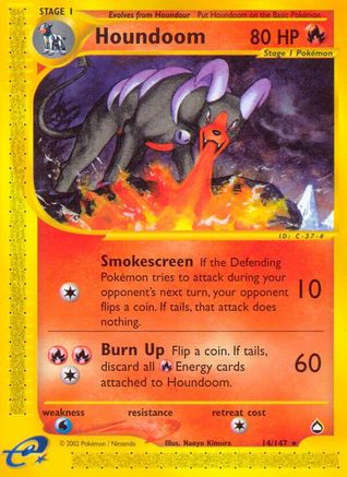 Houndoom 14/147 - Aquapolis Reverse Holofoil - Poke-Collect