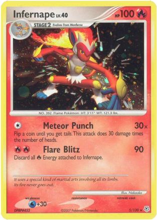 Infernape 5/130 - Diamond and Pearl Reverse Holofoil - Poke-Collect