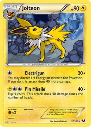 Jolteon 37/108 - Dark Explorers Reverse Holofoil - Poke-Collect