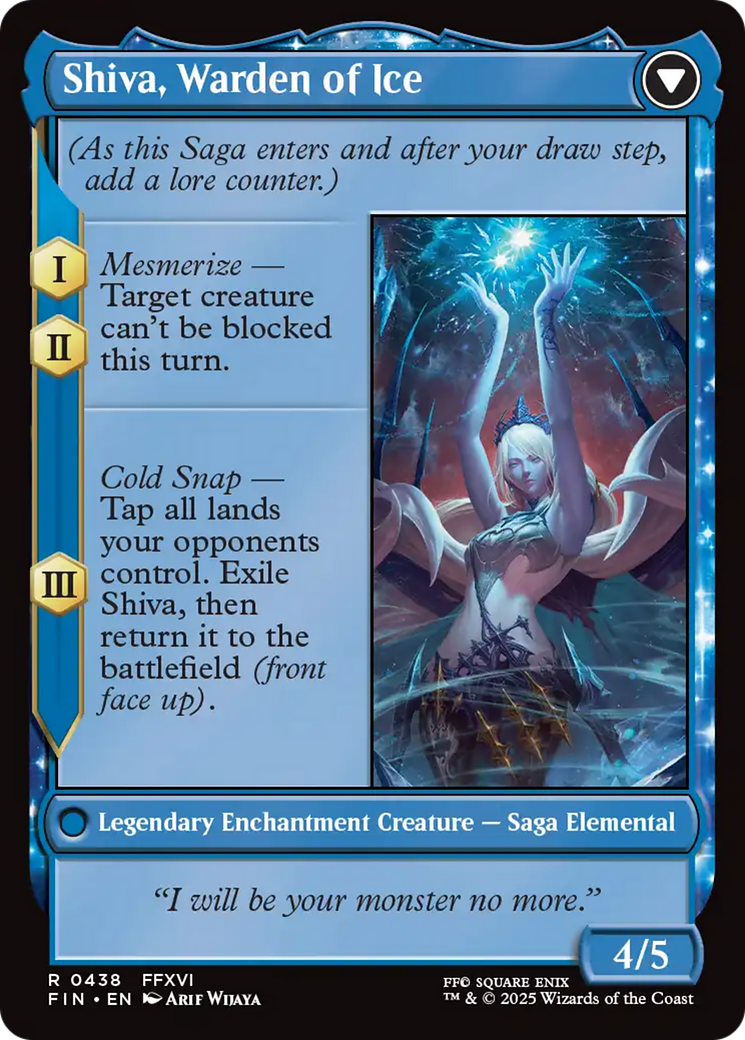 Jill, Shiva's Dominant // Shiva, Warden of Ice (FIN-438) - FINAL FANTASY: (enchantment, Extended Art) Foil