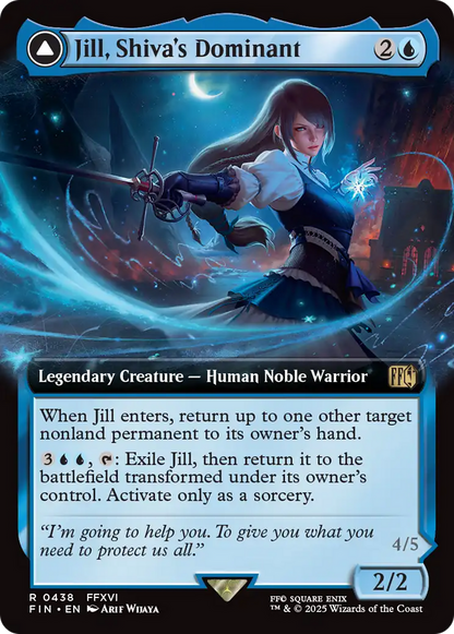 Jill, Shiva's Dominant // Shiva, Warden of Ice (FIN-438) - FINAL FANTASY: (enchantment, Extended Art)
