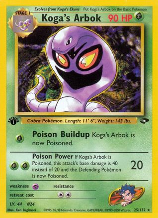 Koga's Arbok 25/132 - Gym Challenge 1st Edition - Poke-Collect