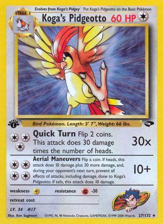 Koga's Pidgeotto 27/132 - Gym Challenge Unlimited - Poke-Collect