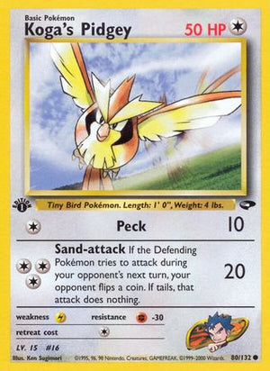 Koga's Pidgey (80) 80/132 - Gym Challenge Unlimited - Poke-Collect