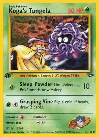 Koga's Tangela 81/132 - Gym Challenge 1st Edition - Poke-Collect