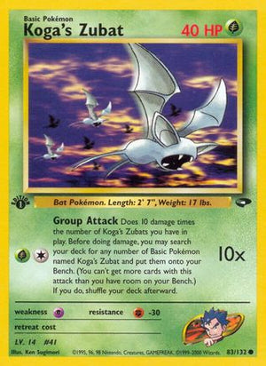 Koga's Zubat 83/132 - Gym Challenge Unlimited - Poke-Collect