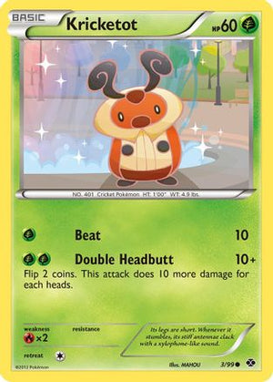 Kricketot 3/99 - Next Destinies Reverse Holofoil - Poke-Collect