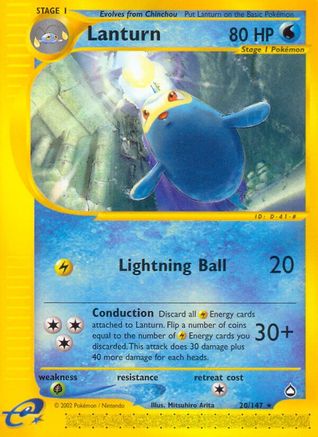 Lanturn 20/147 - Aquapolis Reverse Holofoil - Poke-Collect