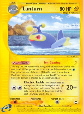 Lanturn 21/147 - Aquapolis Reverse Holofoil - Poke-Collect