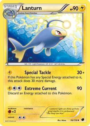 Lanturn 36/116 - Plasma Freeze Reverse Holofoil - Poke-Collect