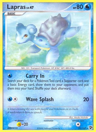 Lapras 21/106 - Great Encounters Reverse Holofoil - Poke-Collect