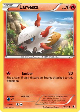 Larvesta (19) 19/101 - Noble Victories Reverse Holofoil - Poke-Collect
