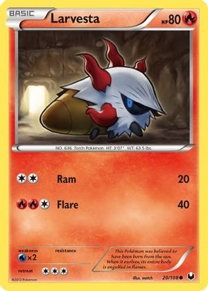 Larvesta 20/108 - Dark Explorers Reverse Holofoil - Poke-Collect