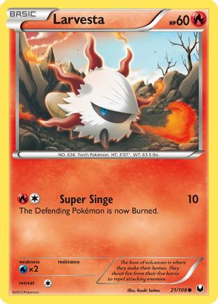 Larvesta (21) 21/108 - Dark Explorers Reverse Holofoil - Poke-Collect