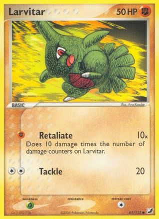 Larvitar 61/115 - Unseen Forces Reverse Holofoil - Poke-Collect