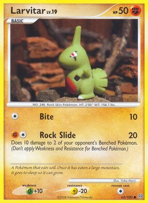 Larvitar 63/100 - Stormfront Reverse Holofoil - Poke-Collect