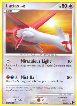 Latias 22/106 - Great Encounters Reverse Holofoil - Poke-Collect