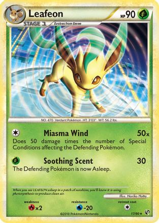 Leafeon 17/90 - Undaunted Reverse Holofoil - Poke-Collect