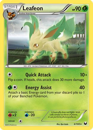 Leafeon 6/108 - Dark Explorers Reverse Holofoil - Poke-Collect