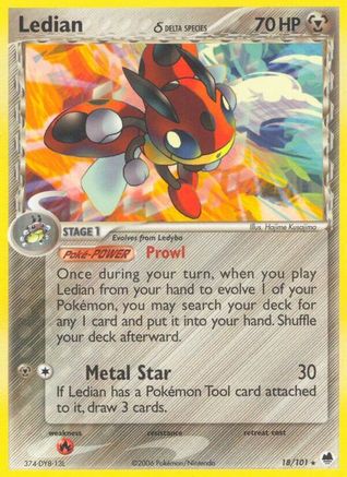 Ledian δ 18/101 - Dragon Frontiers Reverse Holofoil - Poke-Collect