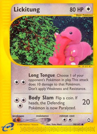 Lickitung 90/147 - Aquapolis Reverse Holofoil - Poke-Collect