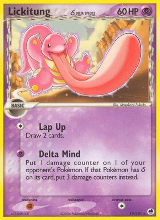 Lickitung (Delta Species) 19/101 - Dragon Frontiers Reverse Holofoil - Poke-Collect