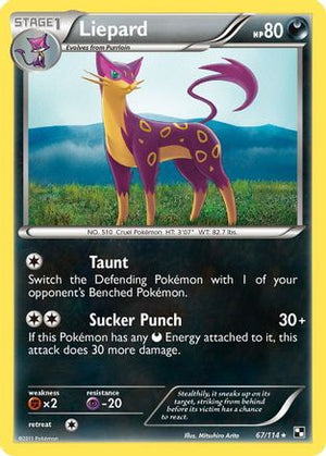 Liepard 67/114 - Black & White Reverse Holofoil - Poke-Collect