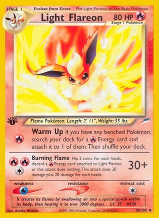 Light Flareon 46/105 - Neo Destiny 1st Edition - Poke-Collect